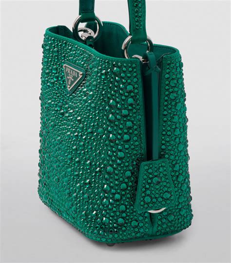 prada green rhinestone bag|prada embellished bag.